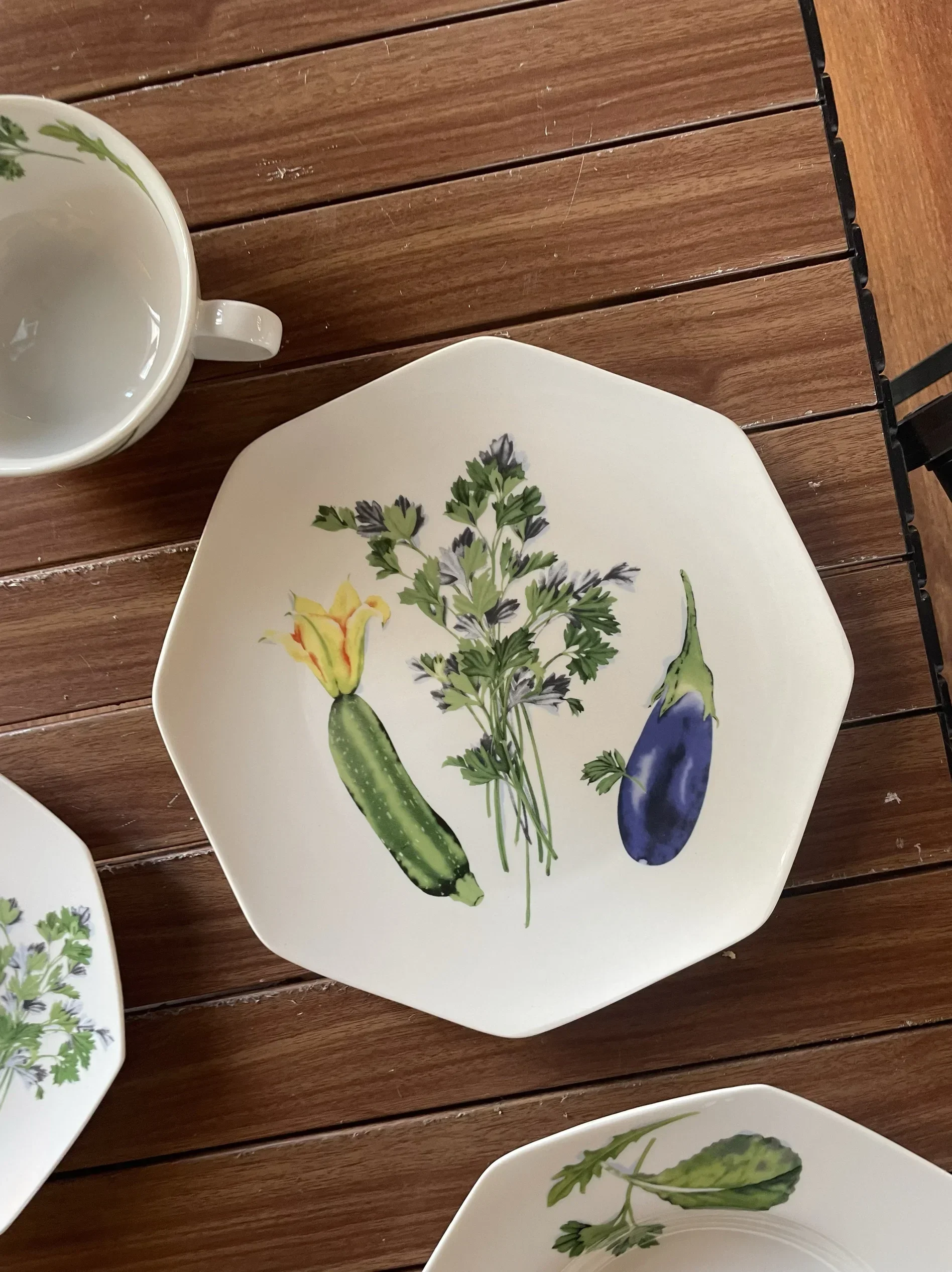 Underglaze Chelsea Garden Series octogonal, plato  carne de forma especial, plato de comedor, plato de sopa, taza  desayuno,