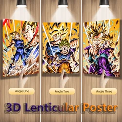 Dragon Ball Z Anime Lenticular Poster Vegeta Painting Wall Art 3D Flip Gradient Poster Home Decor(Without Frame)
