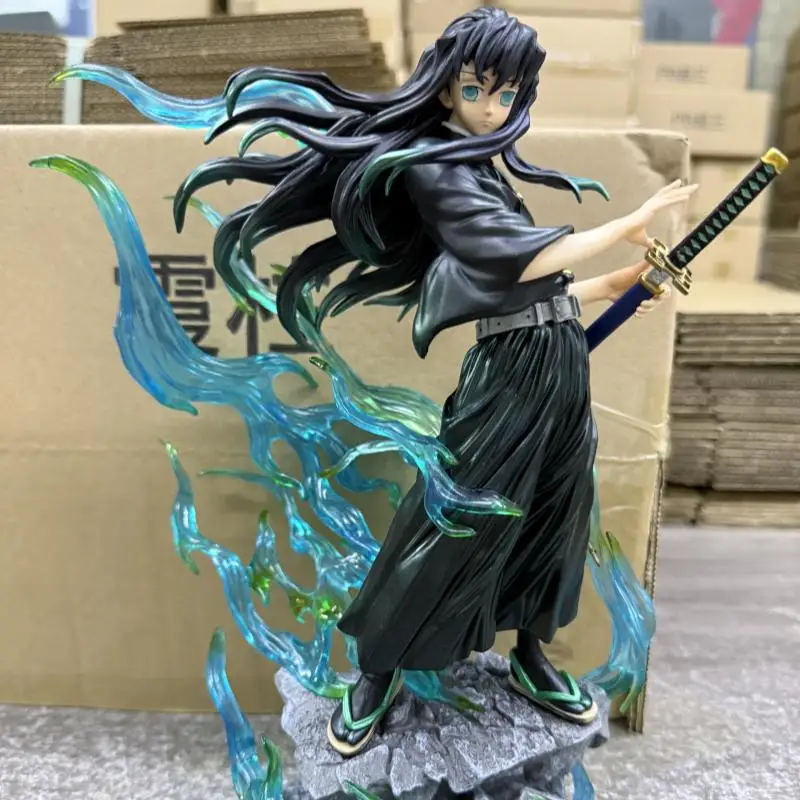 Figuras de acción de 33CM de dibujos animados de Anime Demonio Slayer Kny Tokitou Muichirou, estatua de Anime de Pvc, juguete, adornos decorativos de escritorio, regalos para niños