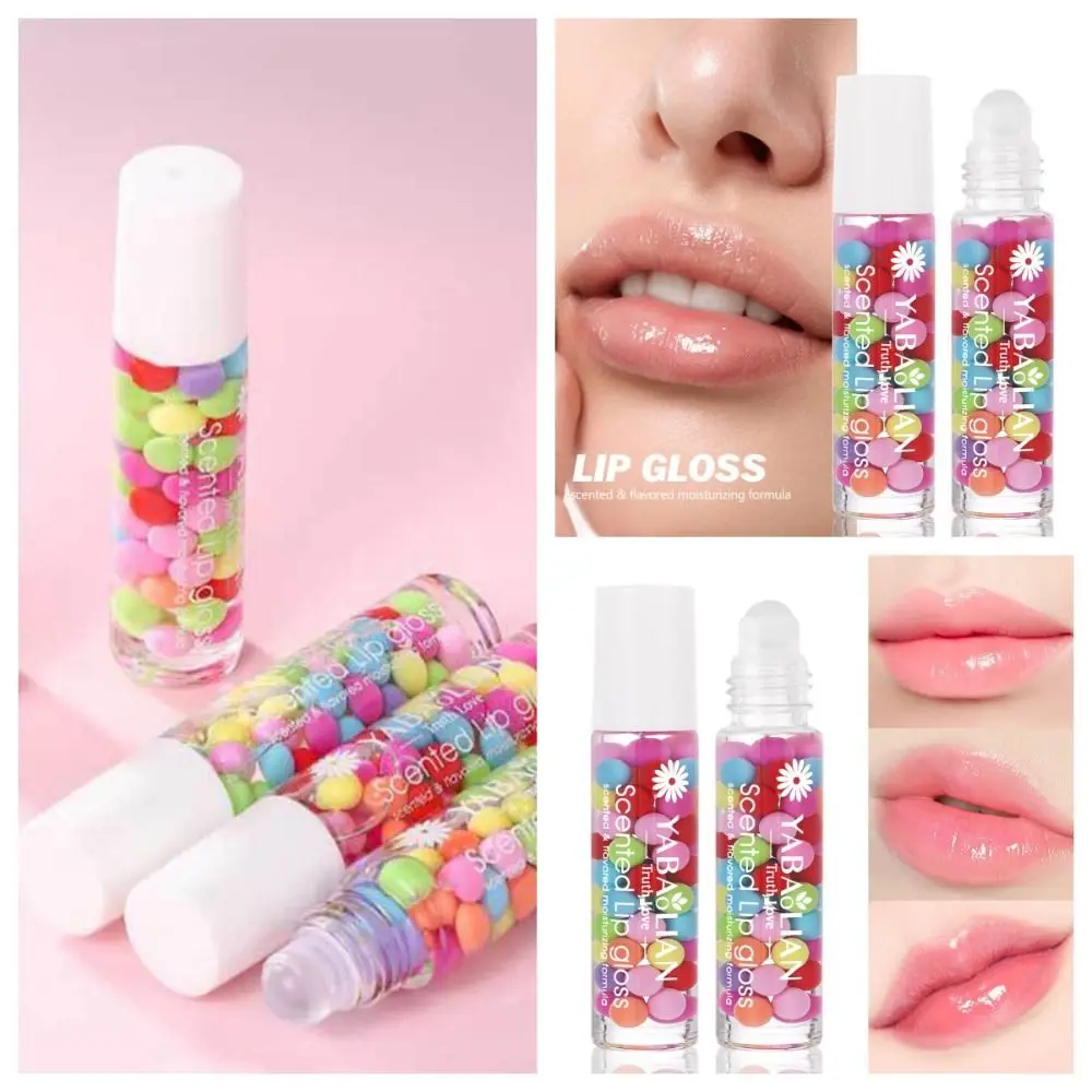 Hydrating Macaron Lip Balm Preventing Dryness And Crack Natural Lip Oil For Autumn And Winter With Round Ball Liquid Lip Gloss