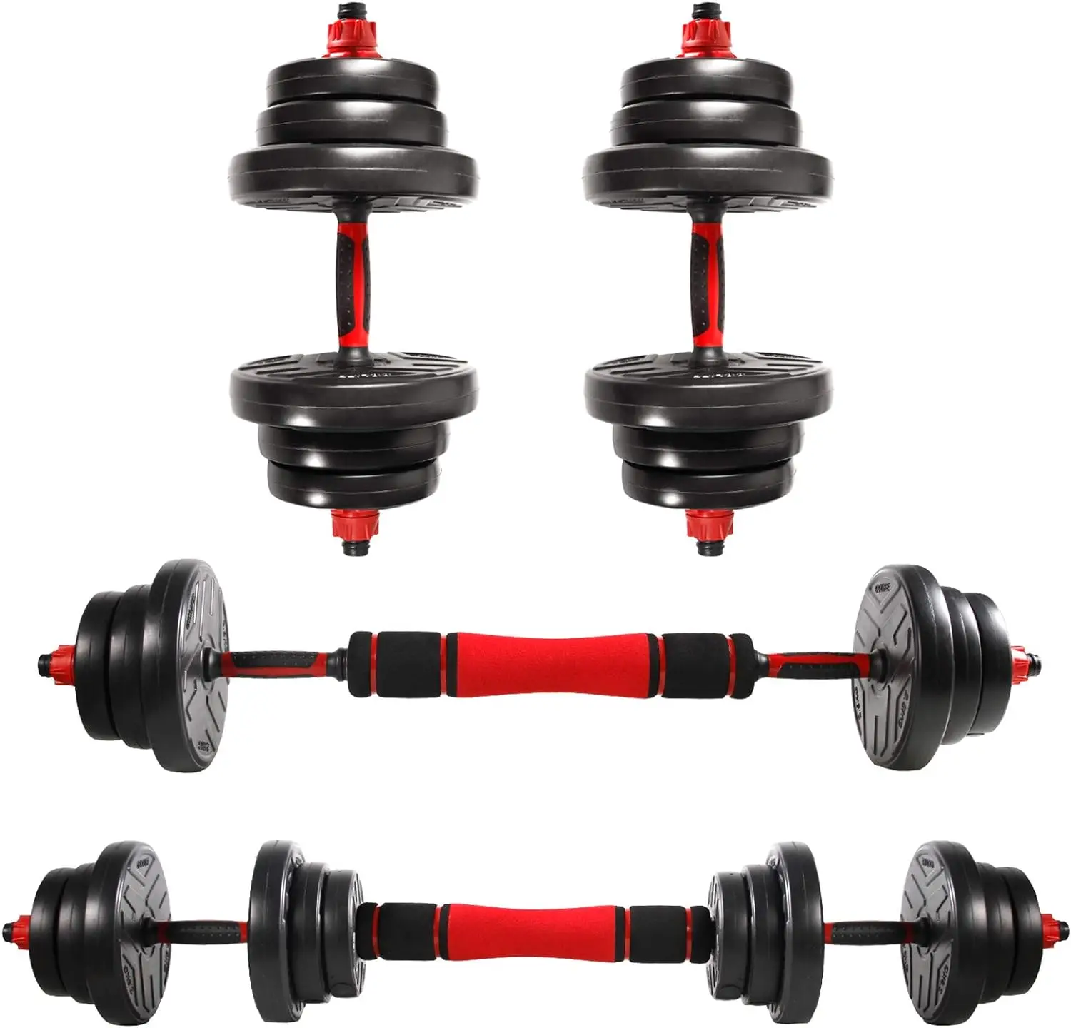 Dumbbells set 2 PCs short dumbbells long dumbbells adjustable 20 30 40kg dumbbell set professional dumbbell with connecting steel tube