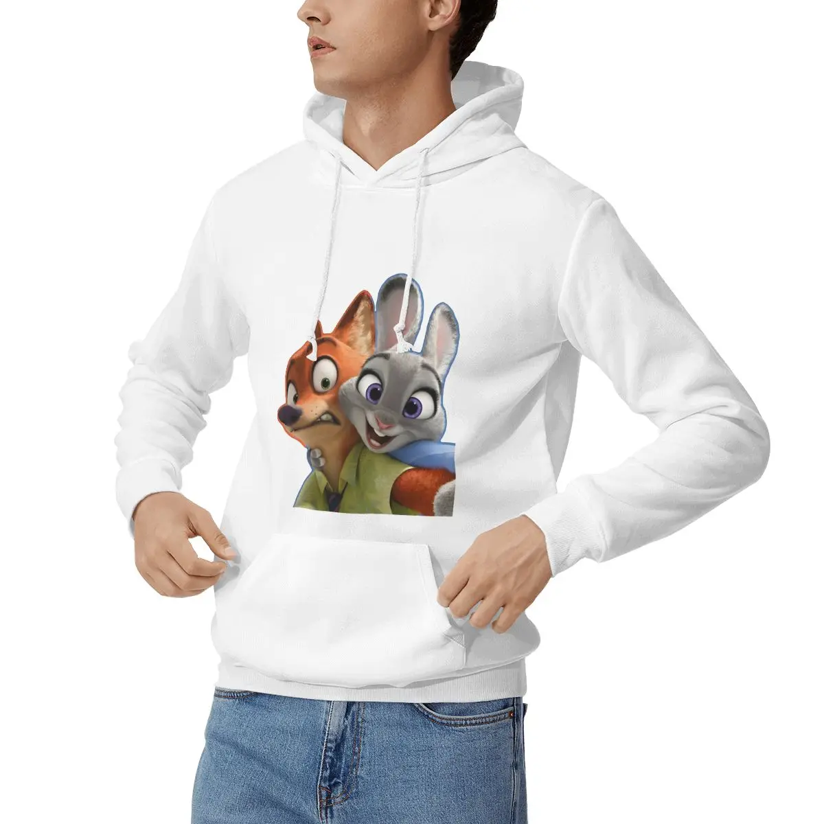 Zootopia-Nick-JudyGraphic Hoodies High Quality Men's Essentials Clothing Fashion Streetwear S-26XL