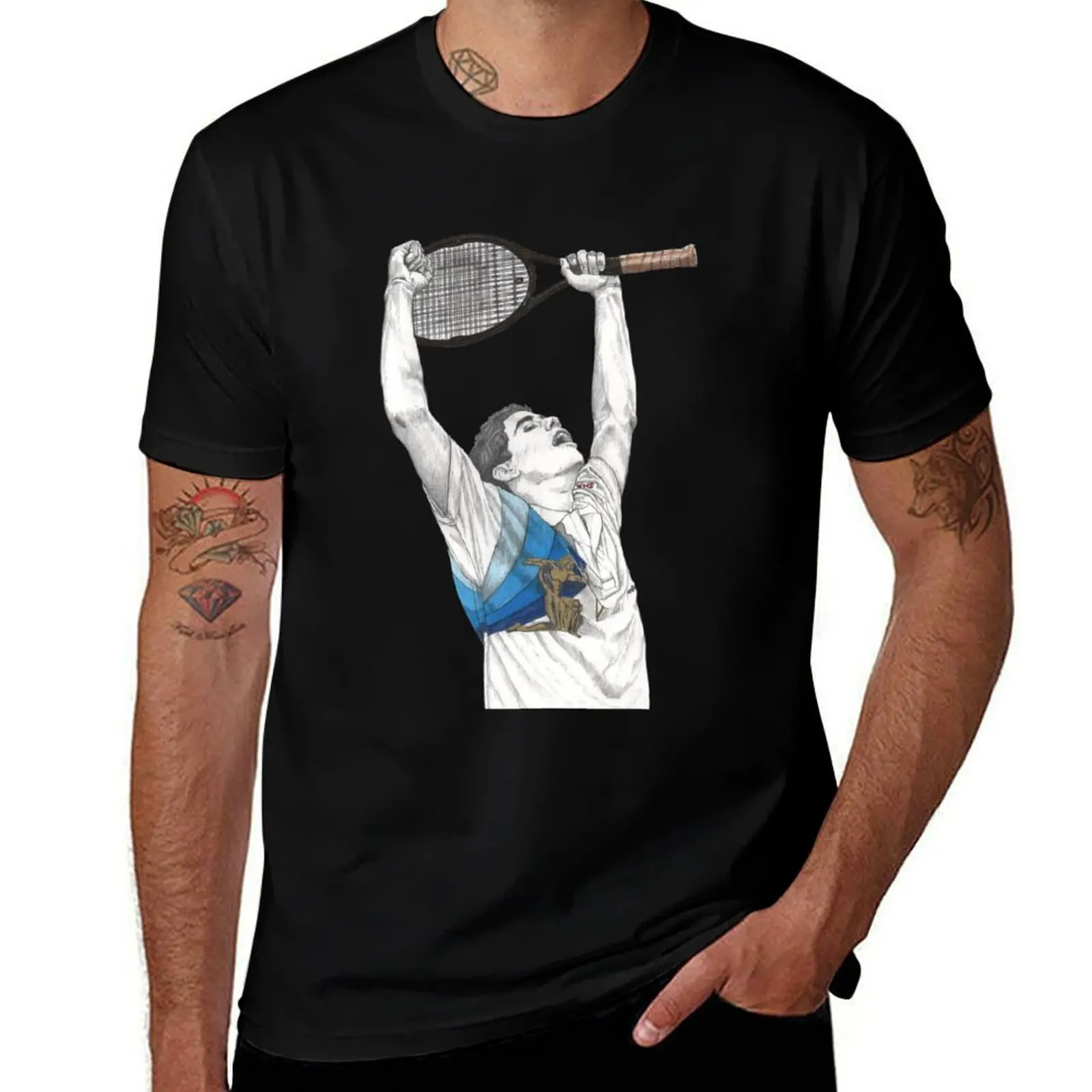 Tennis Sampras T-Shirt Plus Size Basic Cotton T-Shirt