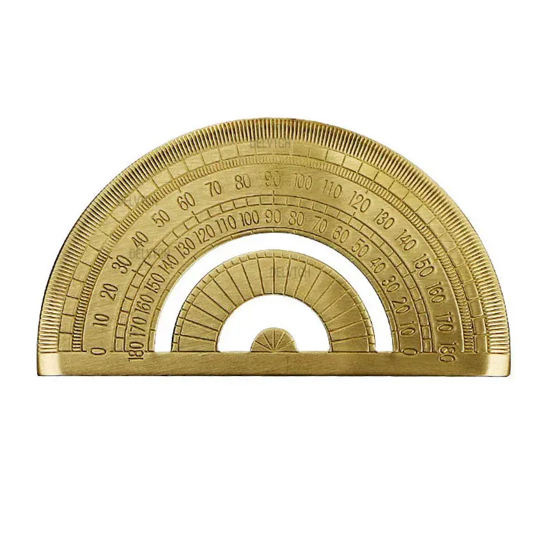 0-180 Degree Metal Brass Copper Protractor Office School Measuring Drawing Tool For Math Geography Art Design Student Exam