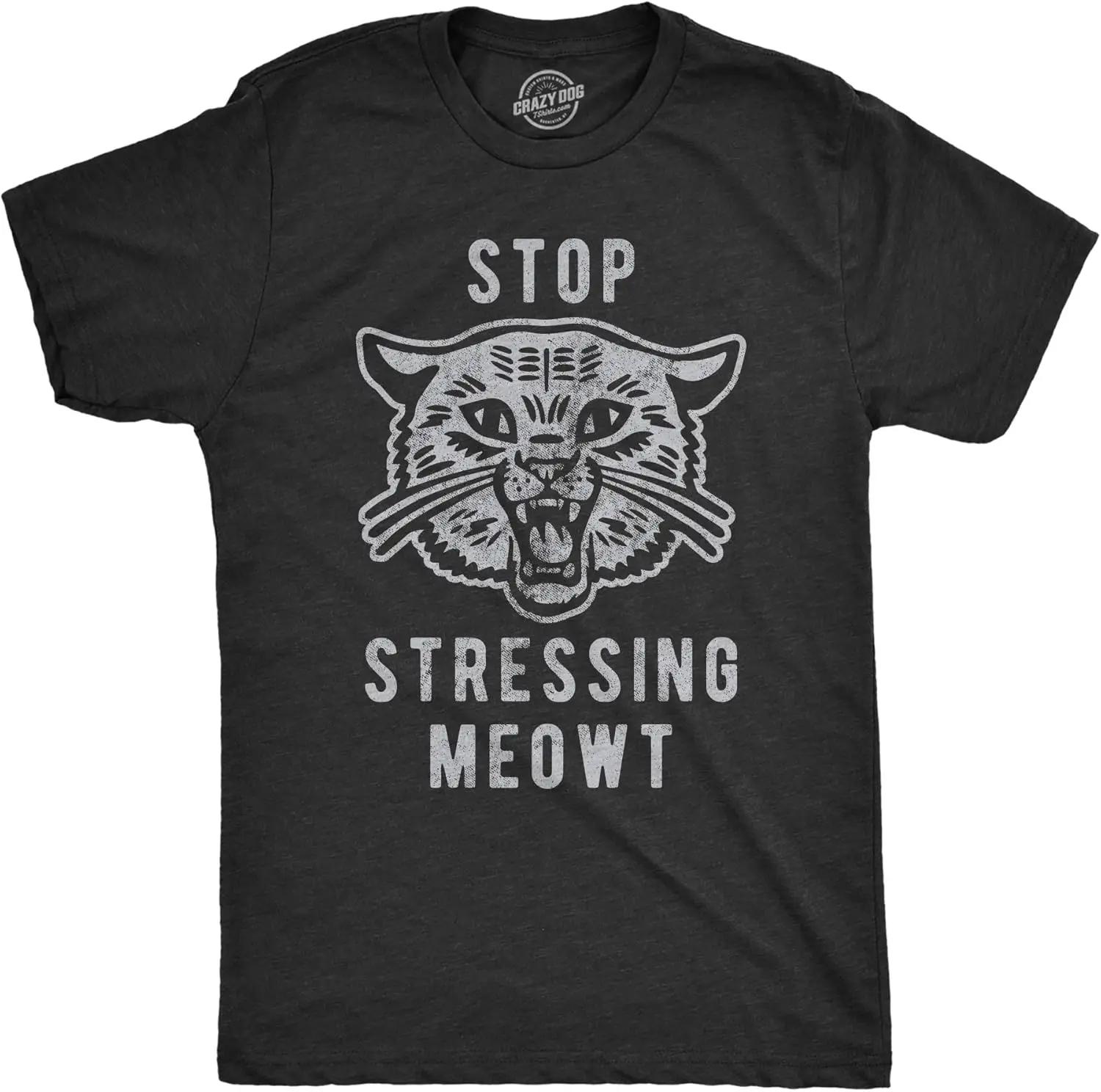 

Mens Stop Stressing Meowt Tshirt Funny Crazy Cat Lover Animal Pet Graphic Novelty Tee