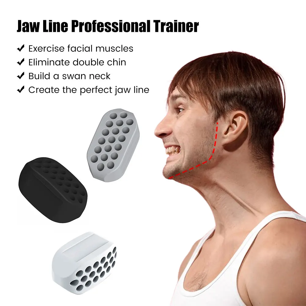 2/1pcs JawLine Exerciser Ball Facial Jaw Muscle Toner Trainin Fitness Anti-aging Food-grade Silica Face jawline exercise fitness