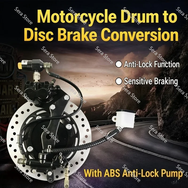Motorcycle Drum Brake Modified Rear Disc Brake Kit Assembly 125/150/250 Motorcycle Up and Down Pump Caliper Brake Disc