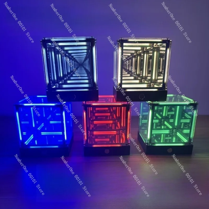 Gaming Room Desktop Atmosphere Light Creative Fashion Esports Cubic Ornament White 2026 Tech Abyss Magic Cube 4D Space Stereo