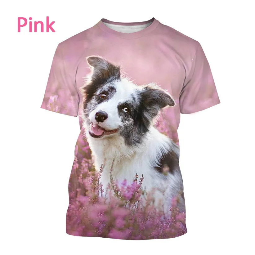 New Summer Men 3d T-shirt Border Collie 3D Printed T-shirt Fashion New Unisex Cute Dog Harajuku Short Sleeve Top