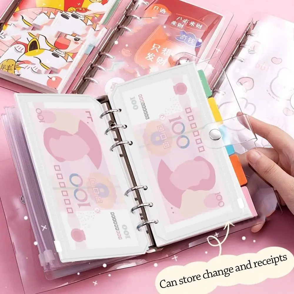 Save Money 100 Envelopes Money Saving Challeng Large Capacity PU Mini Binder Savings Challenge Waterproof Reusable