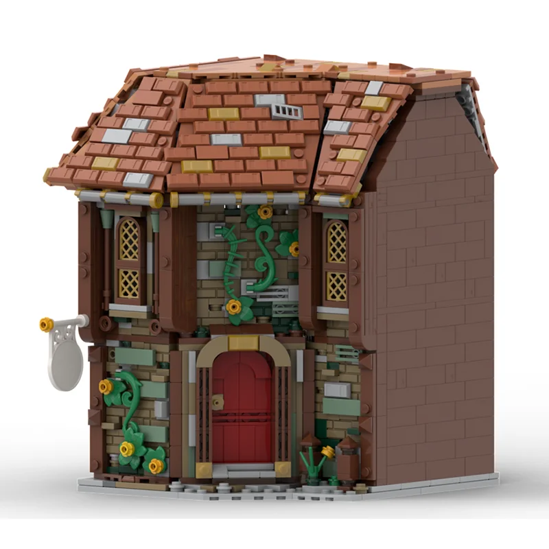 Model Średniowiecznego Zamku Klocki Konstrukcyjne Model Domu Czarodzieja Technologia Budowlana Widok Ulicy Miejskiej Model Klocków Zabawka Konstrukcyjna