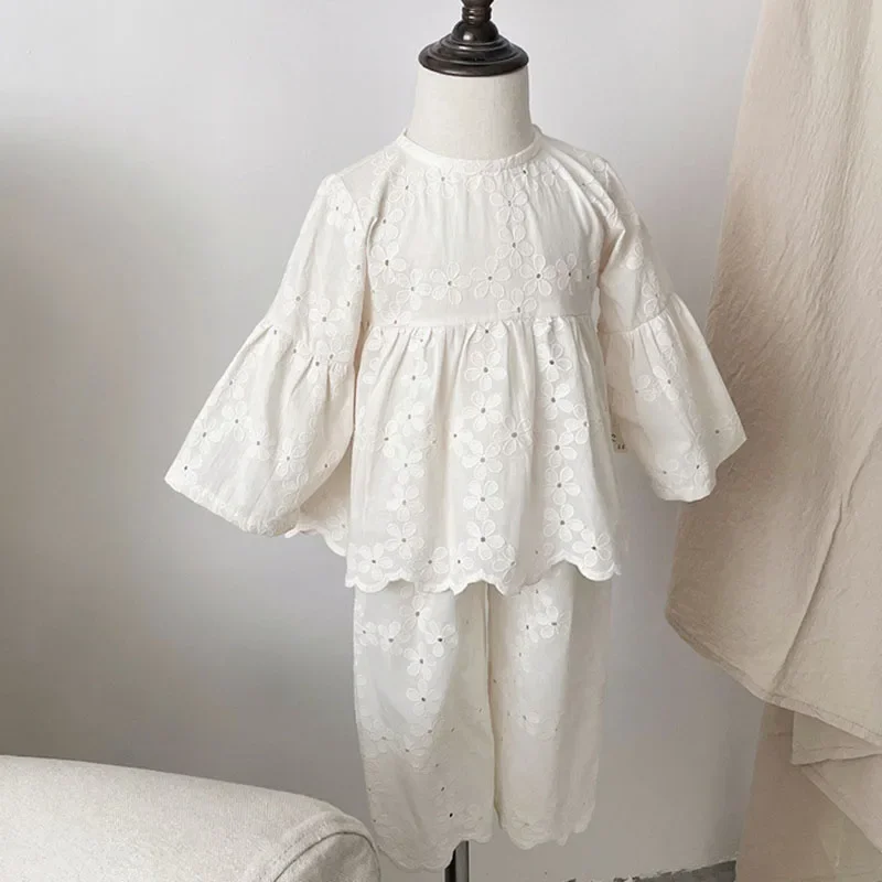 2024 New Autumn Toddler Baby Girl Clothes Suit 0-24M Infant Baby Girls Clothing Set Long Sleeved Solid Color T-shirt+Pants