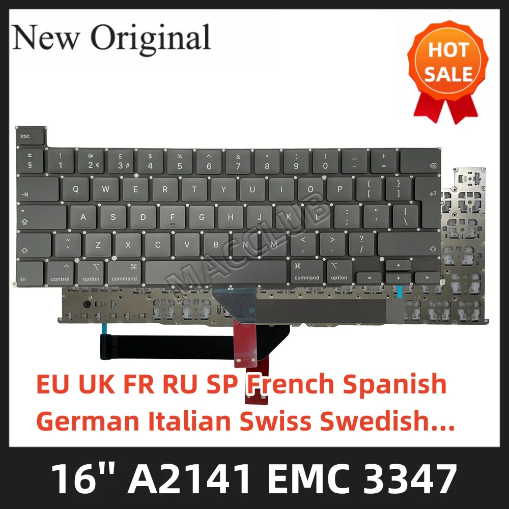 A2141 Keyboard EU UK FR RU SP French Spanish German Italian for MacBook Pro Retina 16