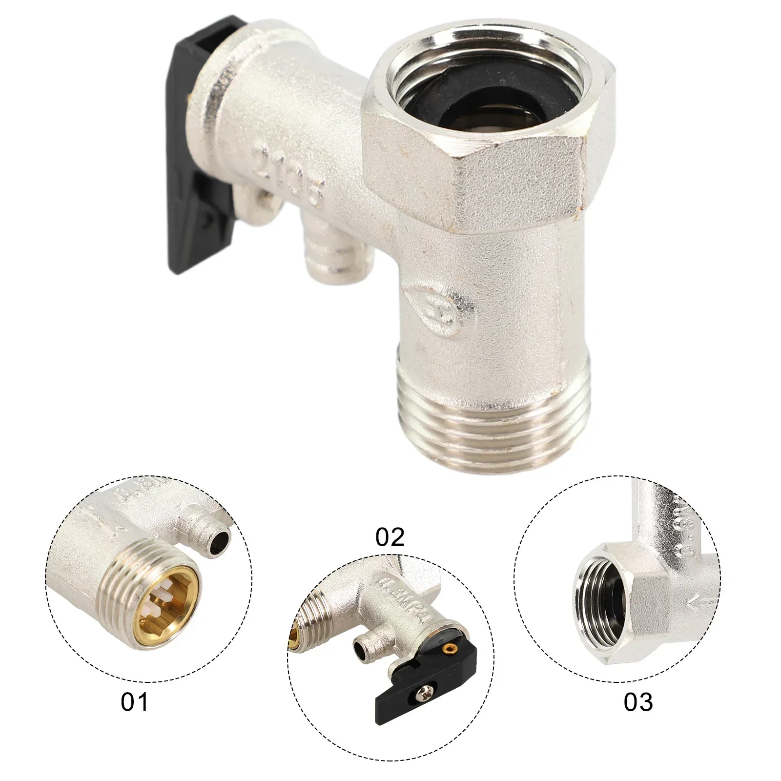 Safety Valve Inox Pressure Relief Valve Pressure Reducing Relief Valve For Boiler Gas Cylinder 1/2Inch Threads Brass Adjustable