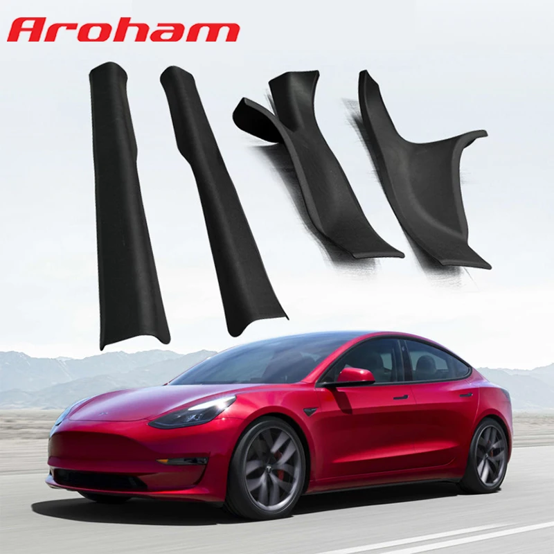 

Aroham Front Rear TPE Threshold Strip Door Sill Protection Anti-collision Board Welcome Pedal For Tesla Model 3 2017-2022