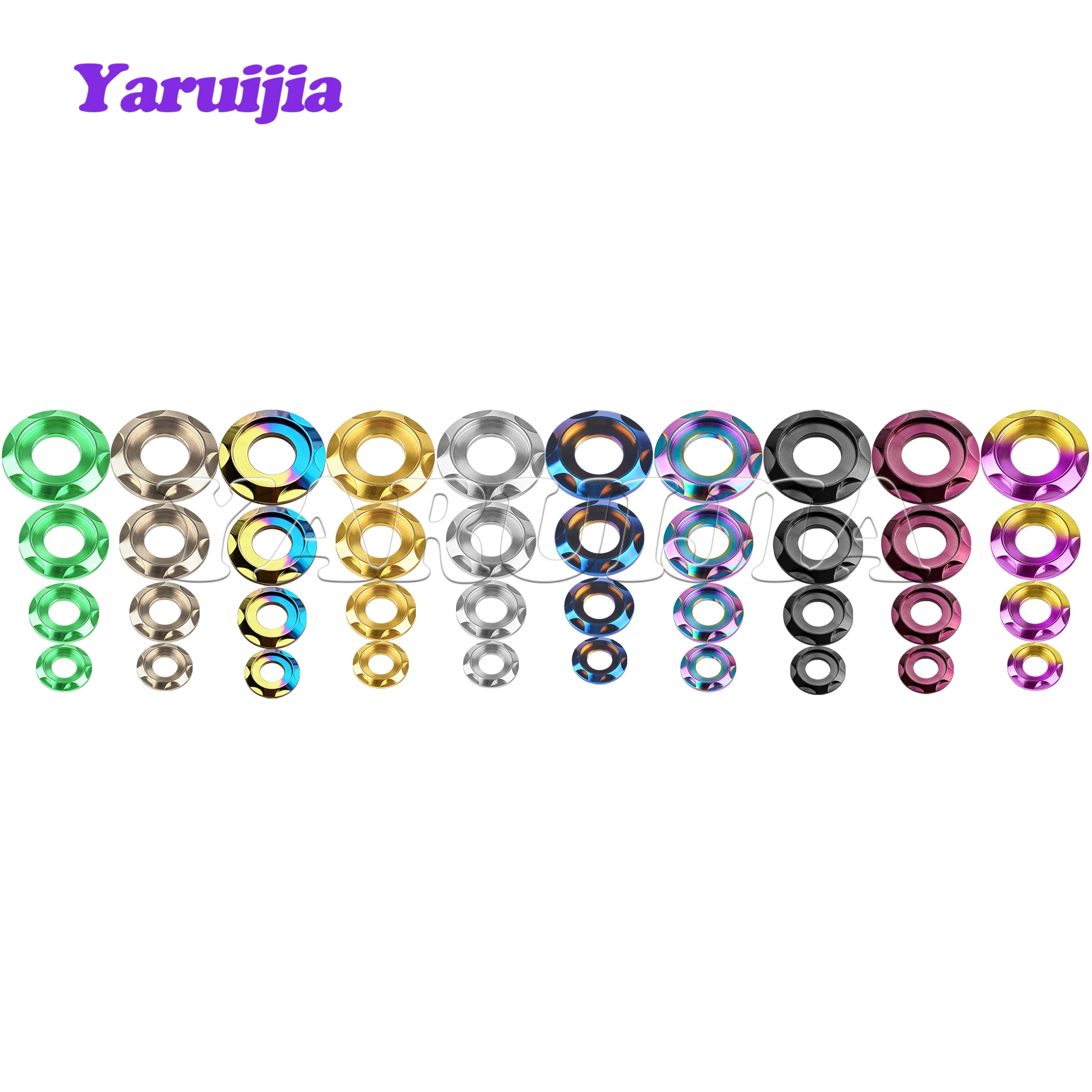 Yaruijia Titanium Spacer Washers M5/M6/M8/M10 Gasket for Bike Motorcycle Car Decorative Washers