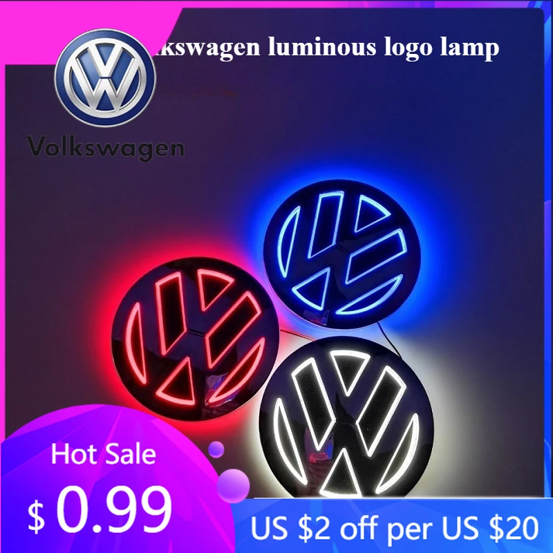 

Спойлеры Крылья 11см 5D Логотип Свет Светодиодный Задний Бейдж Свет Передняя Решетка Для VW MK5 MK6 Passat POLO MAGOTAN Bora Jetta Логотип Свет VW