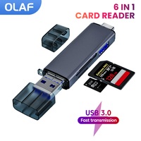 OTG Type C SD TF Card Reader 6 in 1 USB 3.0 Micro USB Flash Drive Adapter High Speed Transfer Multifunctional USB Card Reader