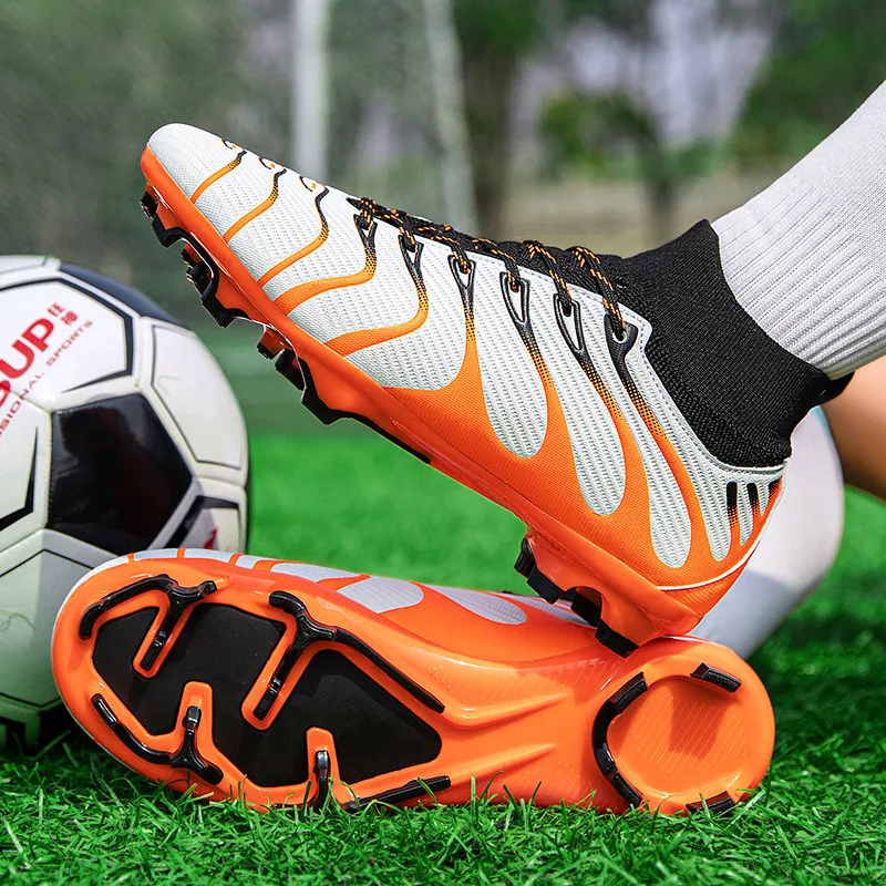 Super Star Fashion Football Field Boots Men Women Breathable Socks Shoes Soccer Men Long Spikes Futsal Sneakers Men Botas Futbol