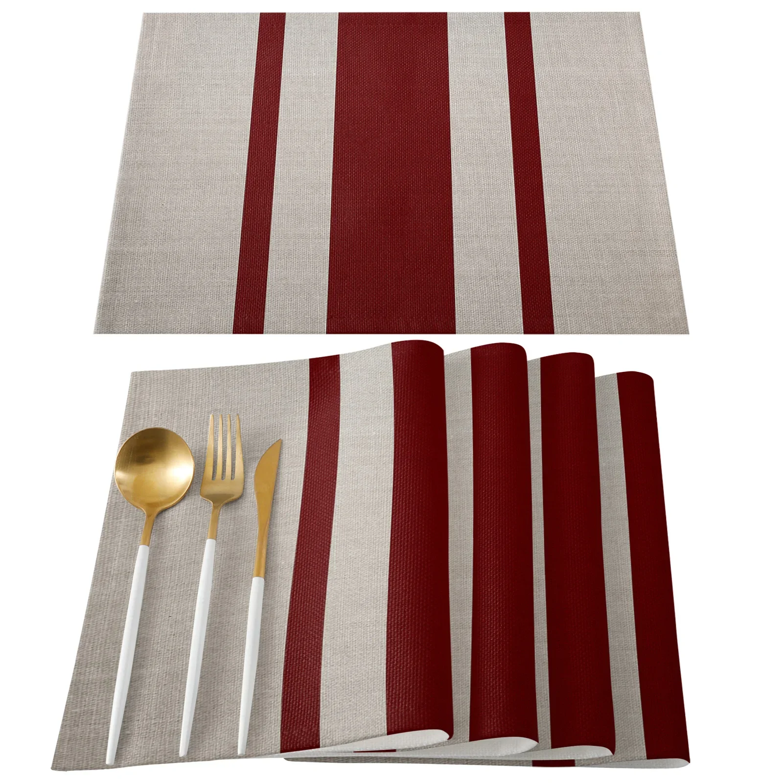 Vintage Stripe Texture Red Table Runner Home Wedding Table Flag Mat Table Centerpieces Decoration Party Dining Long Tablecloth