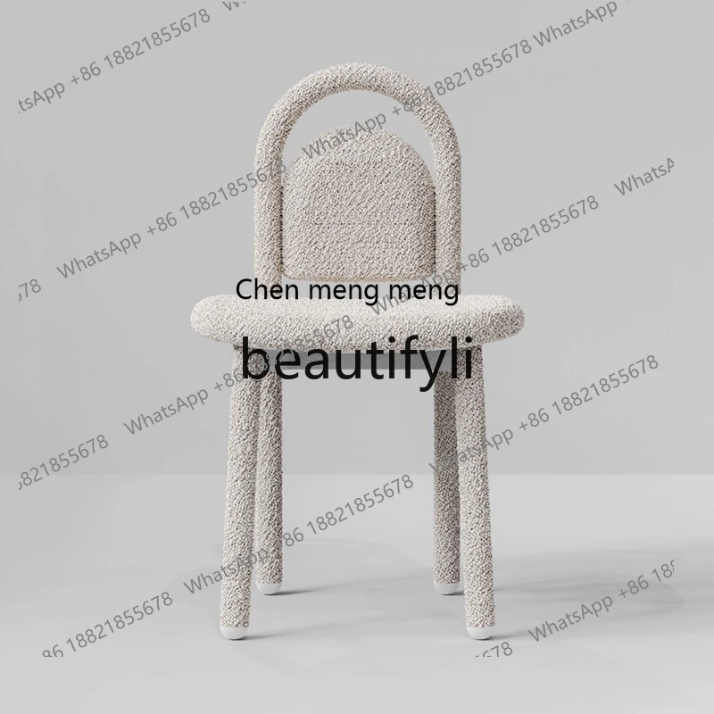 

Simple home study chair, modern minimalist backrest fabric dressing chair H