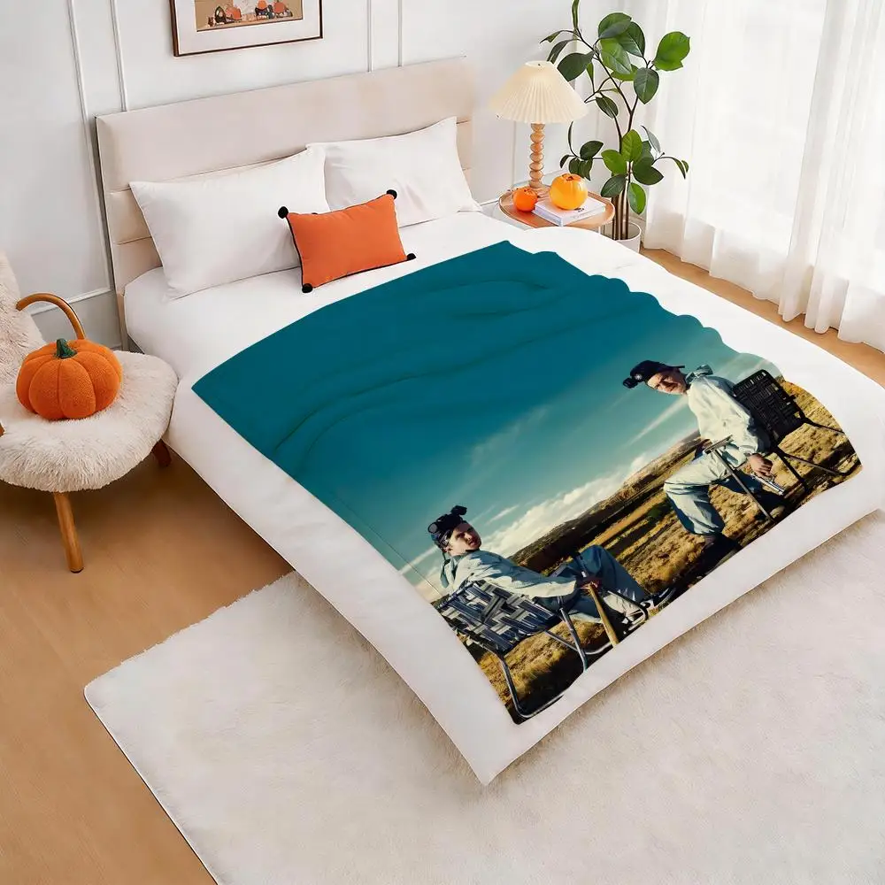 Breaking Bad Throw Lightweight 240g Flannel Blanket Soft Skin-friendly for Summer Cooling