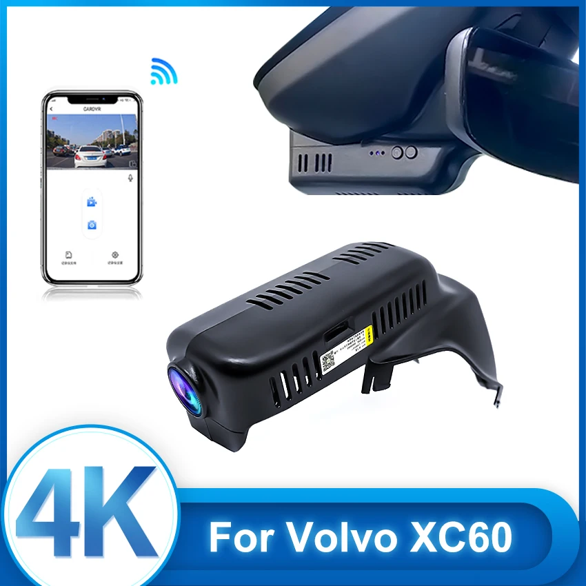 For Volvo XC60 T5 T6 2015 2016 2017 2018 Plug and Play 4K 2160P Hidden Wifi Car DVR Dash Cam Driving Recorder Cameras dashcam