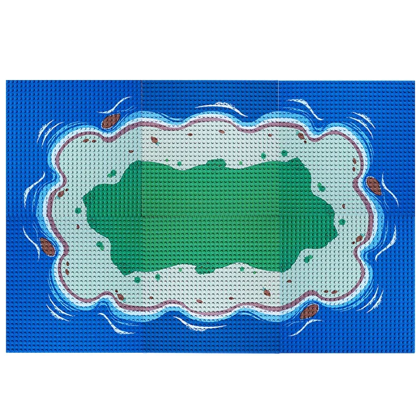 

City Baseplates Building Blocks DIY Sea Beach Islands River Grasslands Plates 32x32 Dots Small Particle Construction Bricks Toys