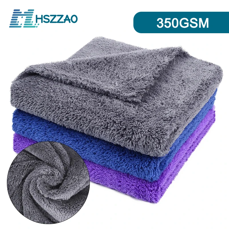 

350GSM Car Wash Microfiber Towel Car Cleaning Cloth Car Detailing Super Absorbent Car Care Cloth Soft Edgeless Drying Towels