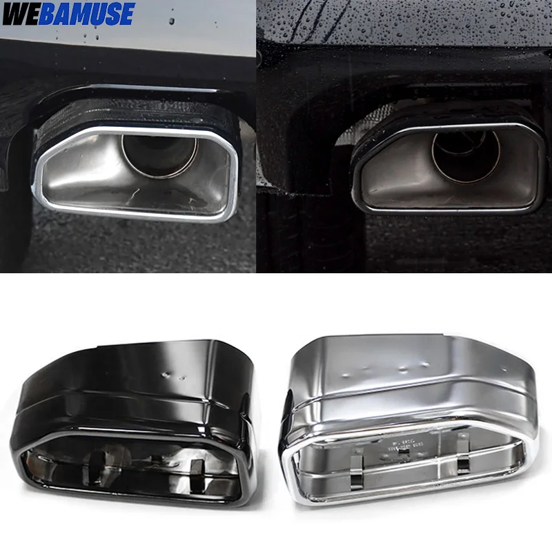 Auspuff Endrohr Abdeckung Für BMW X3 X4 G01 G02 2022 Ersatz Edelstahl Quadrat Schwarz Auspuff Trim Schalldämpfer Düse