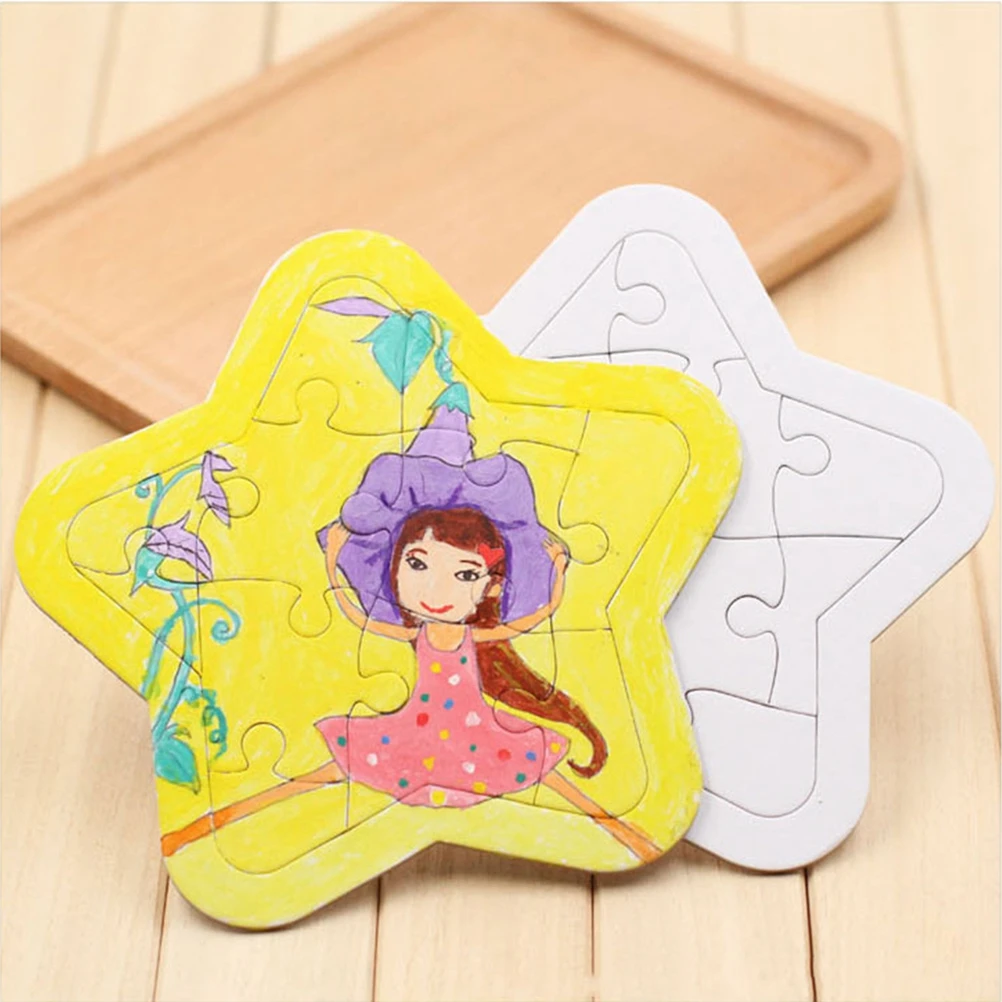

4 Pcs Coloring Puzzle Painting Puzzles for Child Kids Jigsaw Blank Drawing Aldult