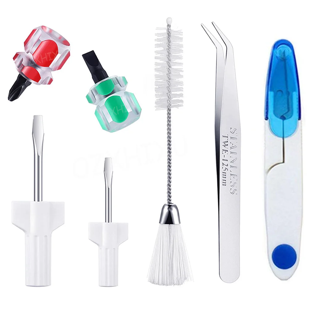 7pcs/set Sewing Machine Repair Kit Mini Sewing Screwdriver Set&Cleaning Double Headed Lint Brush High Quality Sewing Accessories