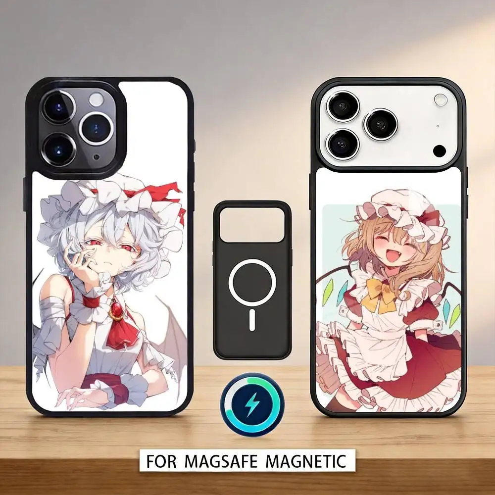 

Cute TouHou Project Flandre Phone Case For iPhone17,16,15,14,13,12,Pro,Max,Magnetic For Magsafe Wireless Charging