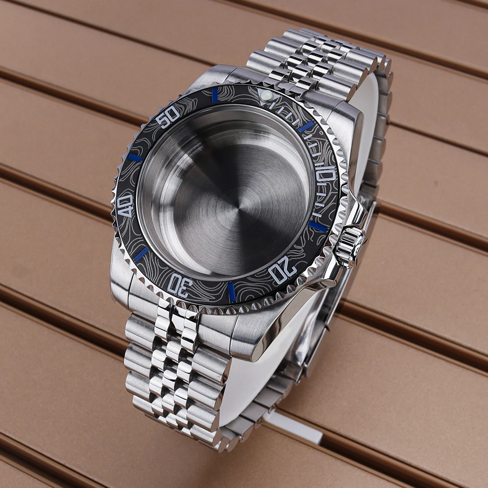 

40mm nh35 watch case strap For seiko mod parts fit nh35 nh36 nh34 ETA2824 PT5000 miyota8215 Movt jubilee Strap Submariner case