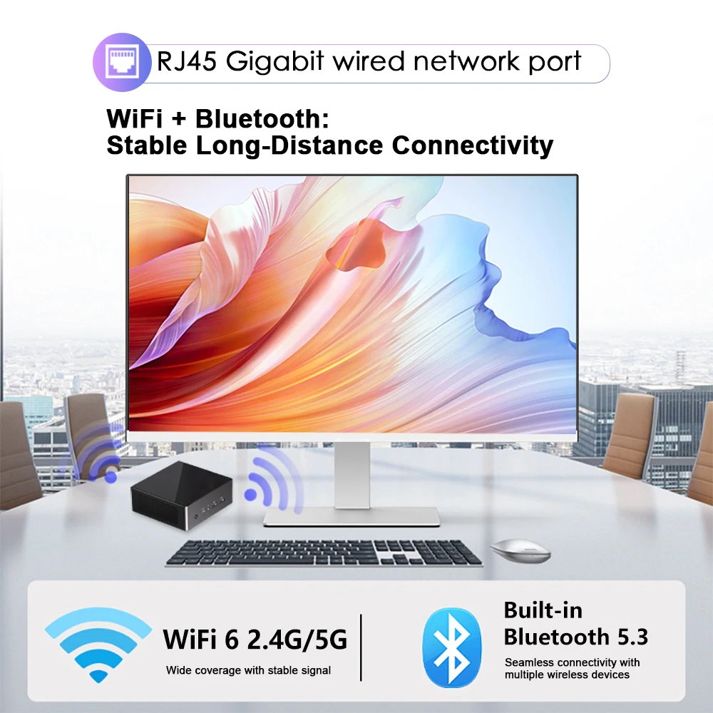 Bestoss Ryzen7 7840HS 8845HS Mini PC Windows 11 Pro DDR5 5600MHz RAM ROM compatible con 7000MB/s PCIe 4,0 WiFi 6 BT5.3 mini pc 4K 120Hz