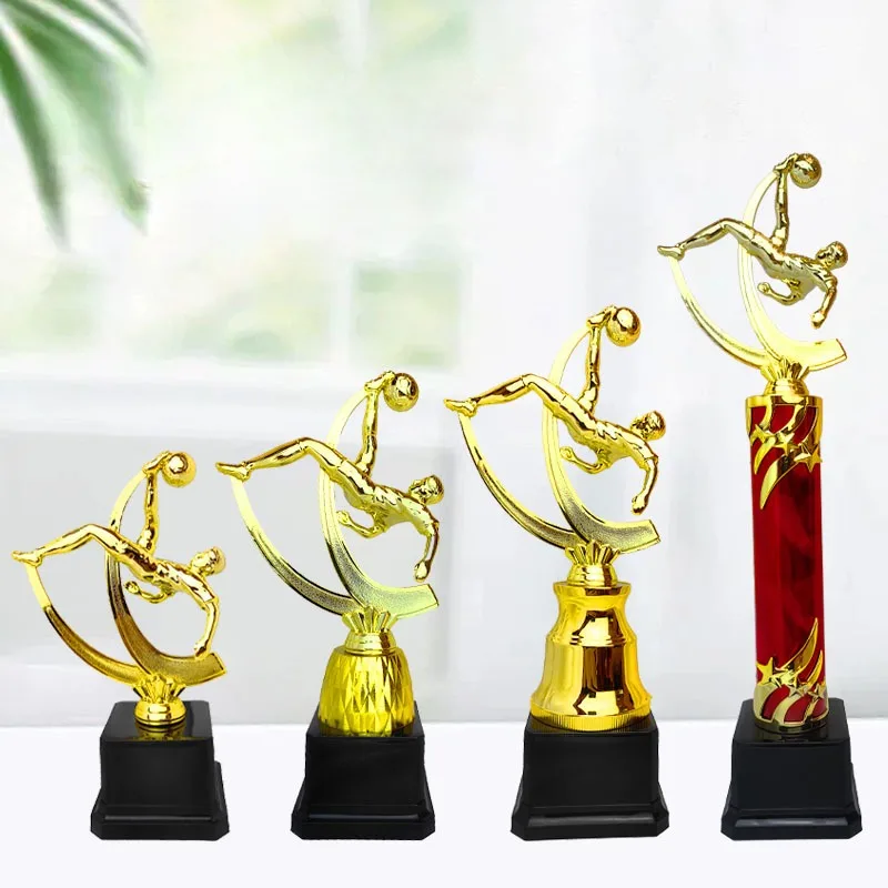 

Gold Basketball football small trophy Event championship game souvenir fans collectible decoration