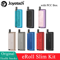 Original Joyetech eRoll Slim Kit with PCC Box 2ml Cartridge 480mAh Battery 1500mAh Charging Case Electronic Cigarette Vaporizer