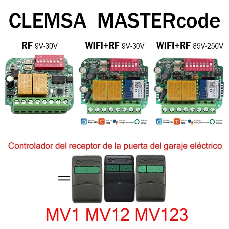 CLEMSA ​MASTERcode MV1 MV12 MV123 Electric Garage Door Receiver Controlle