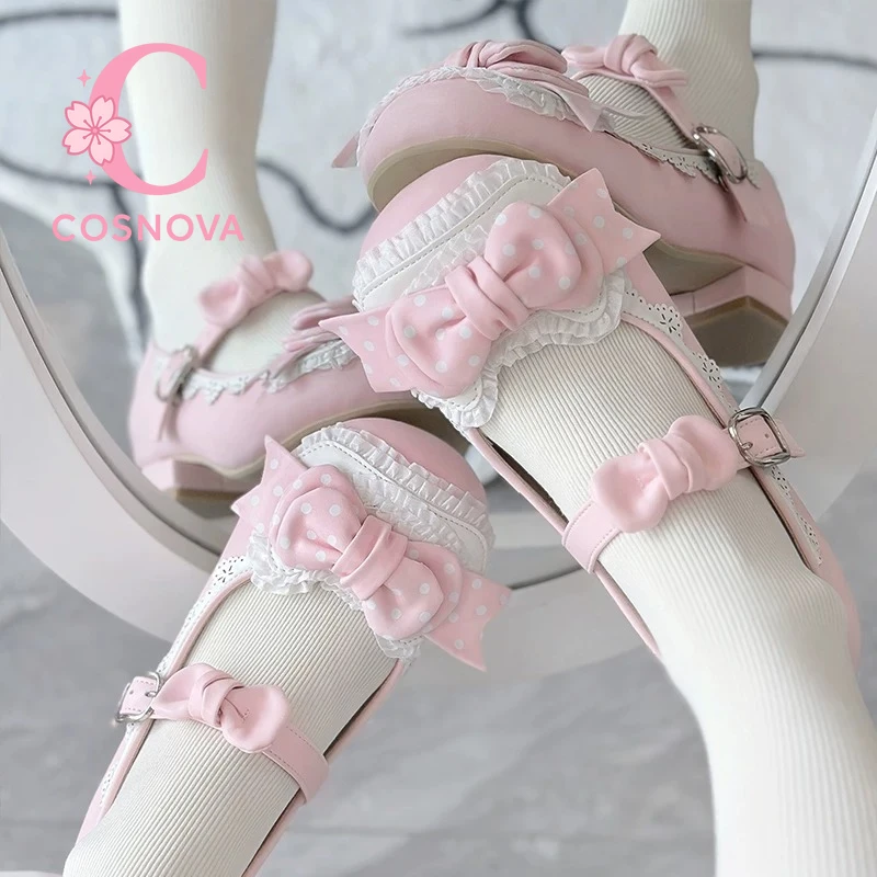 Sweet Design Lolita Mary Jane Shoes Women Cute Low Heel Flat Leather Shoes Authentic Lo Style Kawaii Single Shoes for Girls New