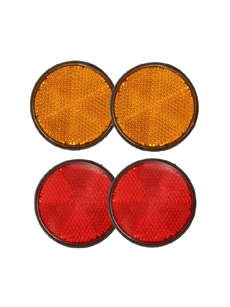 AliExpress 4 Pcs 2 Inch Round Reflector Universal for Motorcycle ATV Dirt Bike, Orange & Red