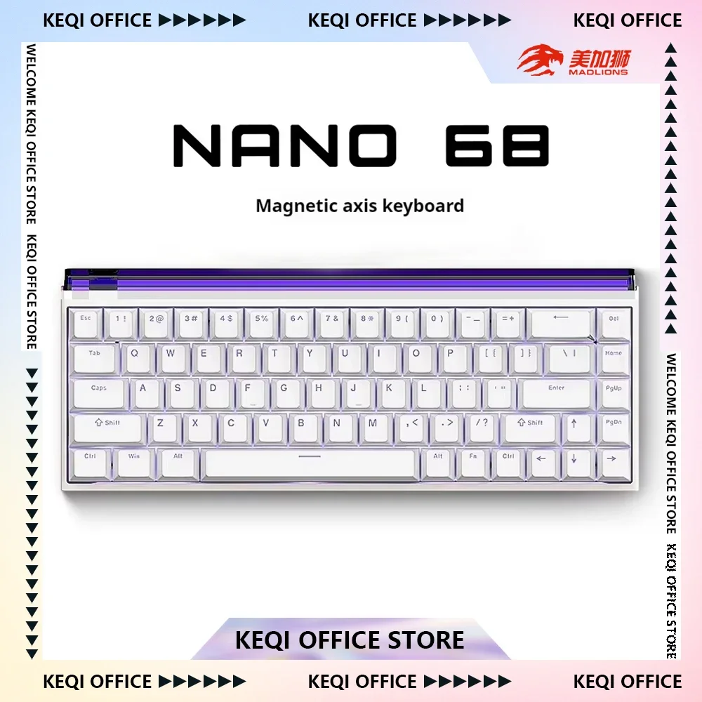 MADLIONS NANO68 Mechanical Keyboards Magnetic Switch 8k Return Rate RT0.01 RGB Wired Gaming Keyboard Customize PC Esports Gifts