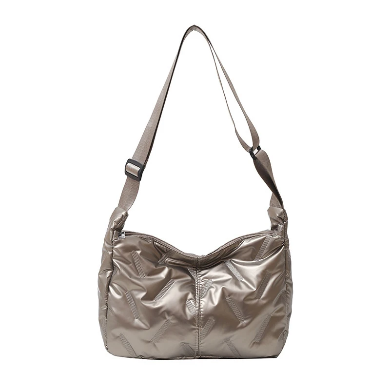 Mode Puffy Hobo Bag Daunen Tote Handtaschen Frauen Stepp Tote Tasche Große Kapazität Gepolsterte Schulter Tasche Casual Winter Pendeln Tasche – Detail 33
