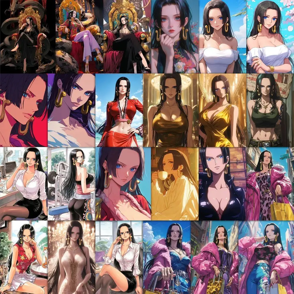 Naklejka One Piece Hancock Anime Postać Nagi Sexy Dekoracyjna Naklejka na Podręcznik Bagaż Urocze Artykuły Papiernicze Etui na Telefon, Bagaż