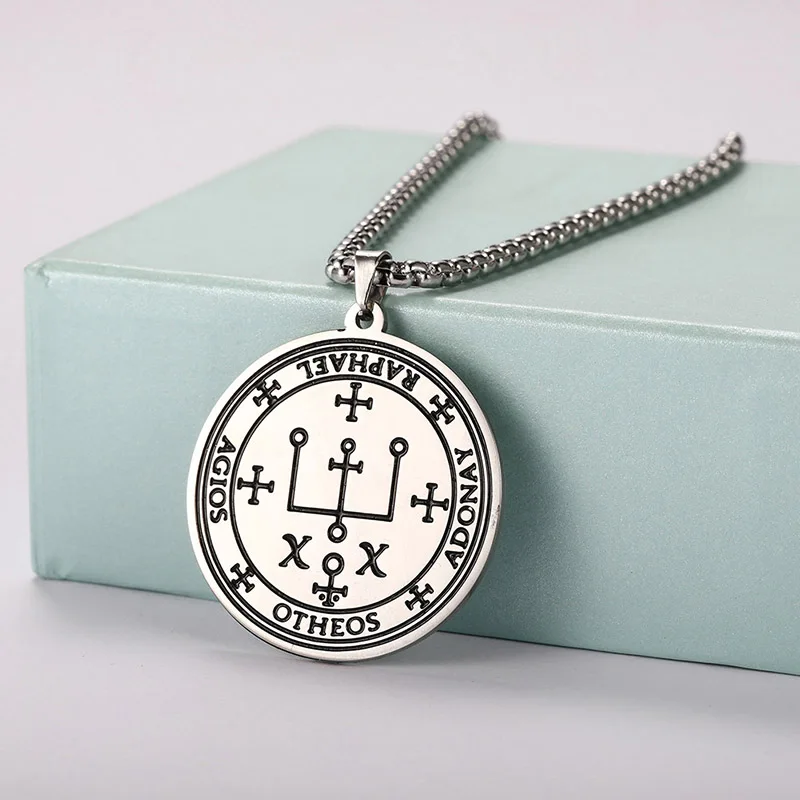 COOLTIME Supernatural Amulett Herren Anhänger Halskette Edelstahl Erzengel Michael Raphael Uriel Gabrie Engel Talisman Schmuck – Detail 8