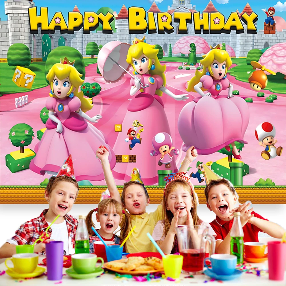 Rosa Schleife Pfirsich Prinzessin Thema Hintergrund Mädchen Geburtstag Party Baby Dusche Dekoration Banner Kinder Foto Hintergrund Party Supplies