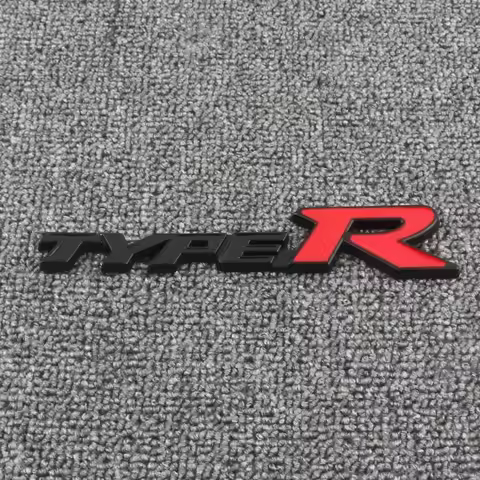 3D Metal Type R Logo Car Rear Trunk Front Grill Badge Emblem Sticker Decals For Honda Civic Fit Accord TypeR Accessories