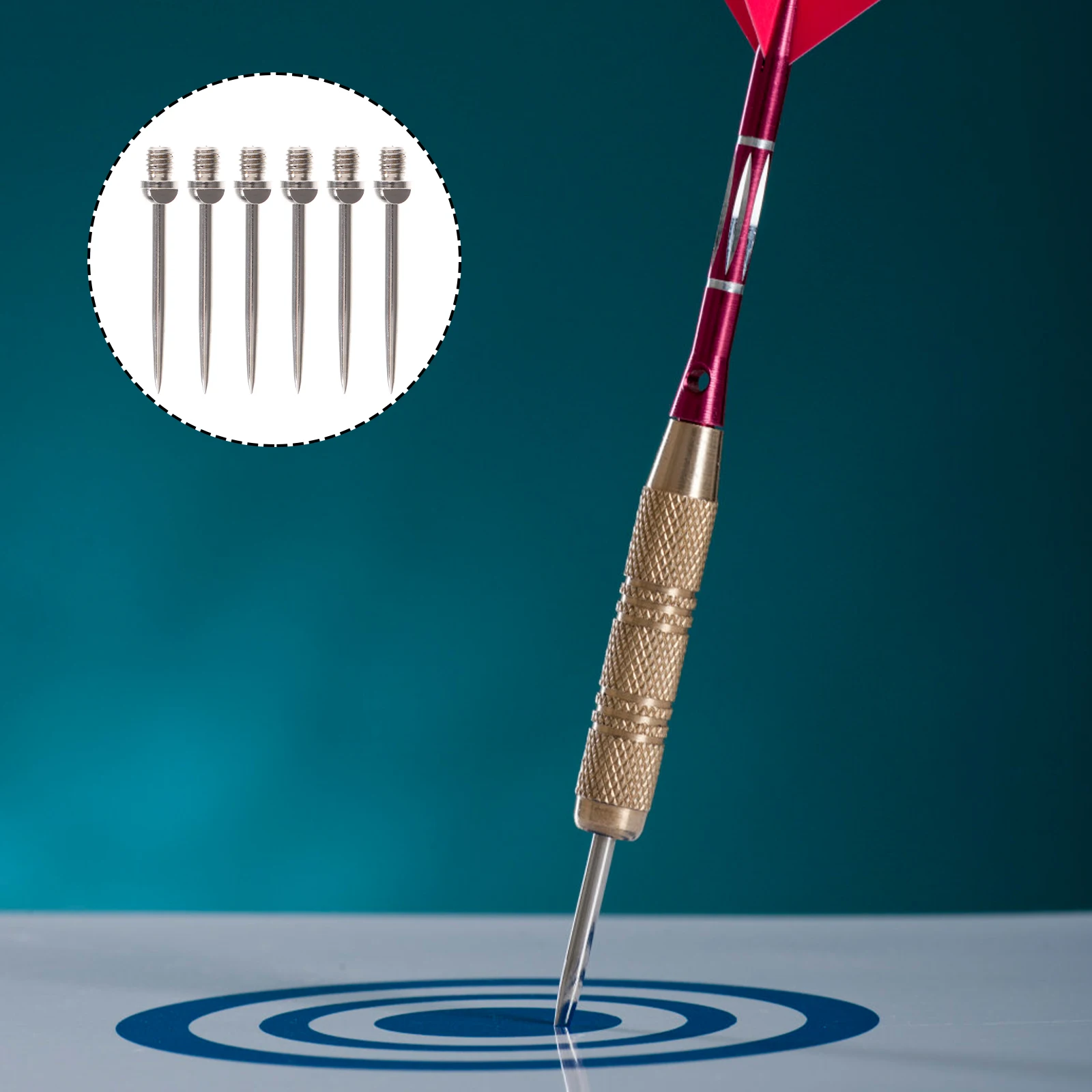 

6 Pcs Dart Head Points Flight Needles Protective Sports Iron Wear resistant Tips Portable Practical Replacement Outdoor