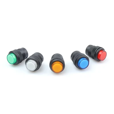 5Pcs Self-lockin 16MM Latching/Momentary push Button Switch with 5Color LED lighting 2Pin or 4Pin R16-503/AD R16-503/BD