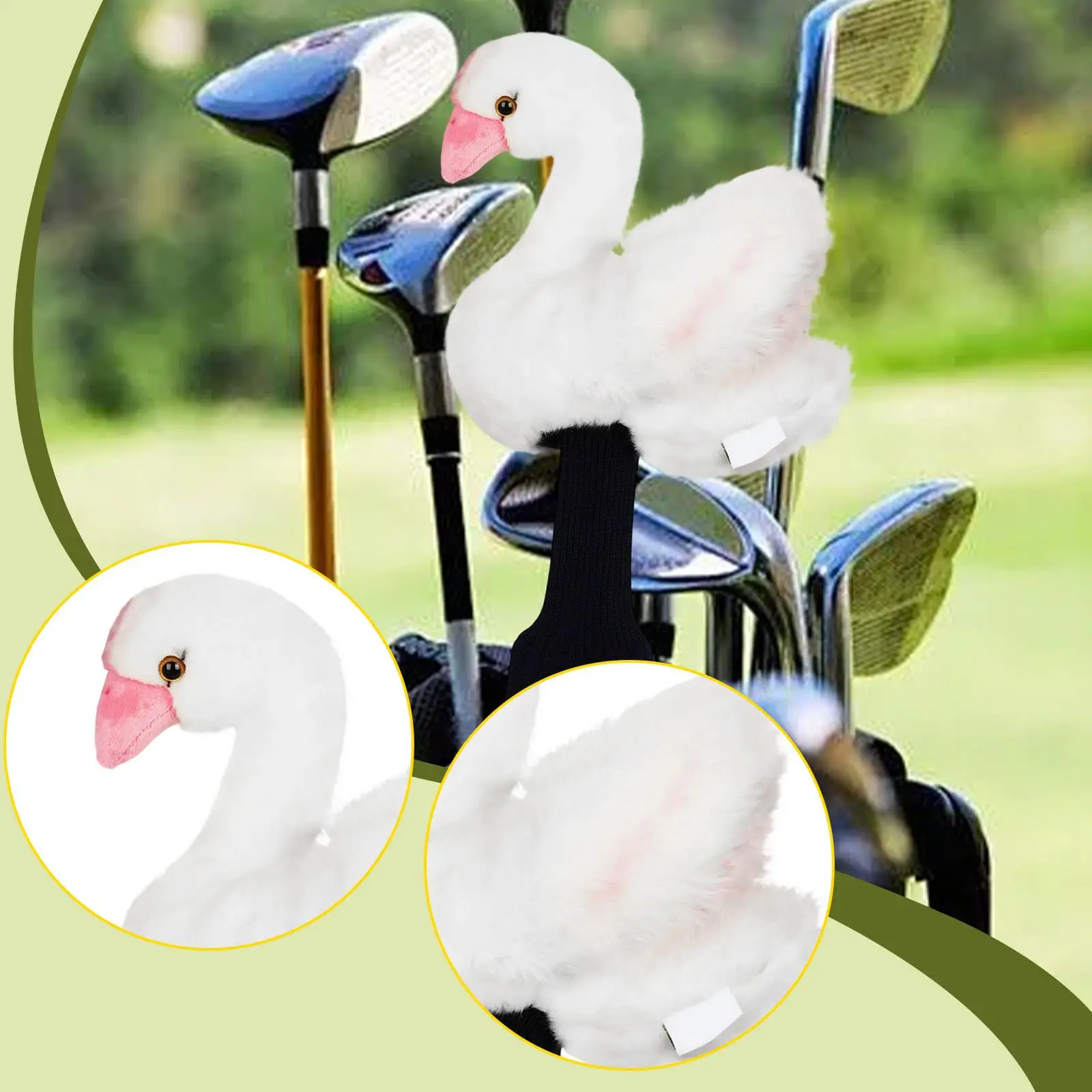 

Чехол для головки клюшки для гольфа, удобный, компактный, легкий, для женщин, милый, защитный, в форме лебедя, аксессуар, чехол для гольф-клюшки