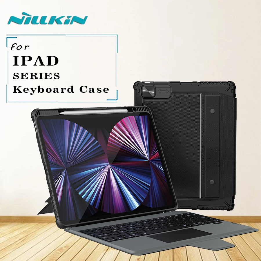 

Nillkin for IPad Air 4 5 Pro 10 11 10.2 10.9 12.9 2019 2020 2021 2022 Bluetooth Bumper Backlight Removab Kayboard Magnet Case